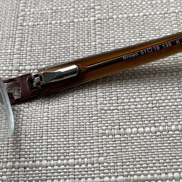 La Scala Women Eyeglasses Frame Half Rim Brown Tone Metal Glasses Frame 51]18 - Picture 10 of 13